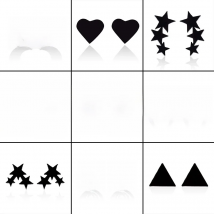 New Fashion Stud Earrings For Women Jewelry Stainless Steel Black Star Heart Geometric Earrings For Women Men Accessories, 1Pair