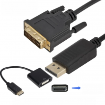 LccKaa DisplayPort Display Port DP to DVI Adapter Cable Male to Male Converter for PC Computer Laptop HDTV Monitor Projector