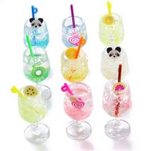 5Pcs 20X38mm 9Color Noctilucent Charms Fruit Animal Cup Resin Earring  Diy  Keychain Jewelry Charms Pendant Making Carft