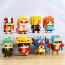 Anime ONE PIECE Figure Model BrickHeadz Building Blocks Cartoon Luffy Nami Zoro Sanji Chopper