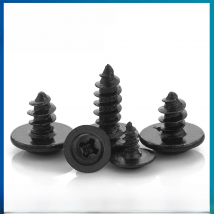NINDEJIN Hardware Black Screw PWA Cross Round Head With Cushion Self-tapping Screw Pan Head M1.4 M1.7 M2 M2.3 M2.6 M3 M3.5 M4