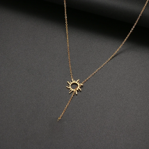 2022 New Stainless Steel Sun Totem And Moon Necklace For Women Fashionable Exquisite Summer Must-Have Party For Friend Jewelry