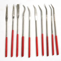 10pcs/set Diamond Needle File 4*160mm Coated Lapidary Bent Curved Files Mechanical Watch Jewelry Files Tools Set