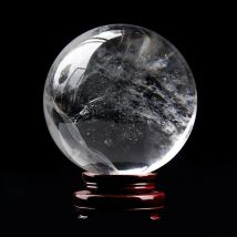 Natural White Clear Quartz Crystal Sphere Ball Healing Stone Reiki Decorations