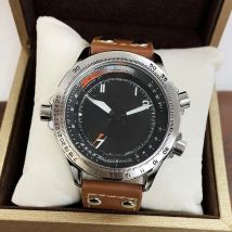 Men's Double Calendar Movement Army Green Luminous Black Blue Camouflage Leather Canvas Straps Watches