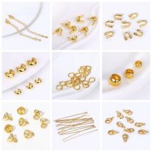 DIY Jewelry Making Accessories 18K Gold Plated Brass Crimp Bead,Lobster Clasps,Protector For Jewelry,Supplies For Jewelry