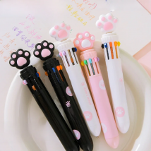 1 pc Kawaii  Cat Paw Cartoon Silicone 10 Colors Chunky Ballpoint Pen School Office Supply Gift Stationery