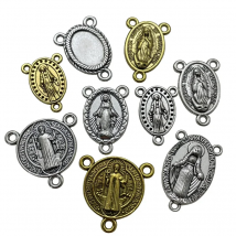 Popular Tibetan Silver Gold Triangular Ring Connectors Of Virgin Mary Jewelry Making Bracelet DIY Handmade Accessories Materials