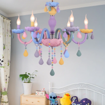 European Children rainbow chandelier designer macarone lights led candle light Children's Bedroom Princess room kawaii light