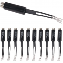 10pcs 75 Ohm to 300 Ohm UHF/VHF/FM Matching Transformer Converter Adapter with F Type Female Coax Coaxial Connector Plug Jack