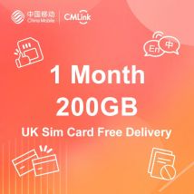 CMLink UK Sim Card 180GB UK Data 20GB Roaming Data 1000Mins International Calls Unlimited Local Calls&Texts Monthly Plan for £20