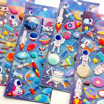 4 pcs Fantastic Space Travel Astronaut 3D Puffy Sticker Scrapbooking Diy Journaling Cute Stationery Diary Sticker Decor Supplies