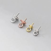 5pcs/lot 925 Sterling Silver Round Base Bead Cap Connectors Dia 2.5mm 3mm 4mm 5mm Pendant Clasp Connector DIY Jewelry Accessory