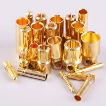 10pcs amass Banana Plug 2mm 3mm 3.5mm 4mm Bullet Female Male Connectors 5mm 5.5mm 6mm 6.5mm 8mm Gold Plated Copper RC Parts Head