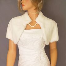 Cape Wedding Woman Short Sleeves Faux Fur Bolero Bride Coat Winter Bridal Jacket Party Bridesmaid Shawl Special Occasion
