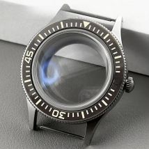 40mm Retro Luminous Bezel Diving Double Domed Coated AR Sapphire Glass Titanium Watch Case For NH34 NH35 NH36 NH38 4R35 Movement