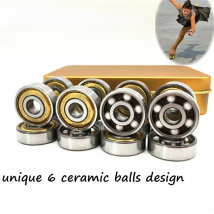 16pc Quad Skate Bearing 627 with 6 outwards Ceramic balls Artistic skate roller Quad hockey skates Bearing 627 Art skate Bearing