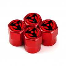 4PCS Car Styling  Stainless Steel Universal Auto Wheel Tire Valve Tyre Air Case For Sharingan Eye Japanese Anime Car Accessories