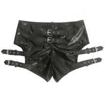 New Women Black Bandage Patent Leather Elastic Shorts Ds Performance Clothes Sexy Nightclub Dance Clothes