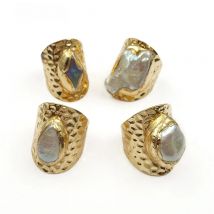 WT-R328 WKT Natural freshwater pearl rings big size women rings charm in multi shape 2022 new design for party making