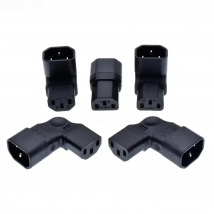 Plug Adapter IEC 60320 C14 Plug to IEC 60320 C13 Strainght Angle Connector Block Adapter