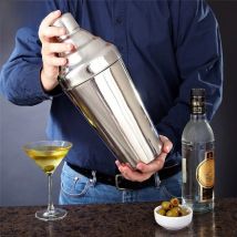 1.8L Big Stainless Steel Cocktail Boston Bar Shaker: 3-piece Set