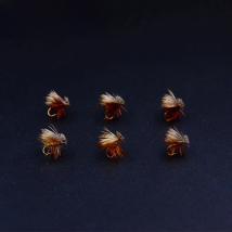 2colors Assorted CDC Elk Caddis Brown/Tan Dry Flies Trout Fishing 6pcs 14# Fishing Lures Imitating Small Stoneflies/Green Caddis