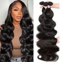 100% Human Hair Body Wave Bundle 32 Inches Peruvian Weaving Virgin Hair 1/3 Pcs Bundles Deal Natural Hair Unprocessed Extensions
