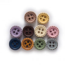 100 Pcs Round Dotted Line Wood Buttons Handwork Sewing Scrapbooking Clothing Crafts Accessories Gift Card DIY Handmade 10mm