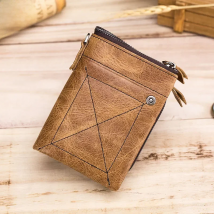 BULLCAPTAIN Authentic Leather Men's Wallet Short Purse Small Retro Wallet Brand High RFID New Short Wallet QB013