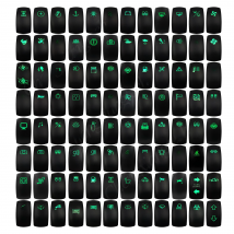 Boat Car Rocker Switch 12V/24V Waterproof Green Led SPST DPDT 20A for ARB/CARLING/NARVA/4x4 Truck JCB Machine Replace 111 Logos