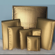 10PCS Gold Metallic Padded Envelopes Wedding Gift Bags Custom Logo Foil Postal Envelopes Padded Shipping Mailing Envelopes