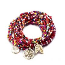Women Bohemian Jewelry Multilayer Charm Beads Bracelet & Bangle Life Tree Ethnic Wrap Bracelets Pulseras Set Female Beach Gift