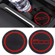 1 / 2pcs Car Decoration Accessories Car Coaster Water Cup Slot Fit For Fiat 500 Punto For Abarth Stilo Auto Non Slip Mat Styling