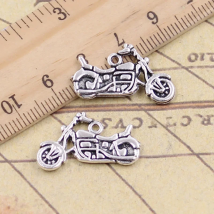 20pcs Charms motorcycle scooter autocycle 14x25mm Antique Silver Color Pendants Making DIY Handmade Tibetan Finding Jewelry
