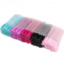 50pcs Crystal Disposable Eyelash Brush Applicator Wands Curler Mascara Eyebrow Makeup Tools Spoolers Comb Wands Spoolies Brushes