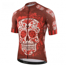 KEMALOCE Cycling Jersey Unique Red Skull Youth Pro Team Bike Sportswear Retro Novelty China Imported Men Bicycle Shirts