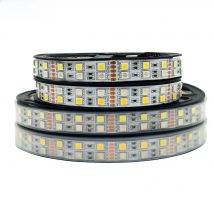Double Row 5050 RGBW RGBWW RGB Cool White Warm White Flexible LED Strips DC12V 24V 5M/roll 120led/M 600LEDs 15mm PCB