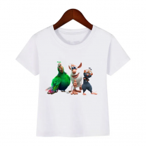 New arrival 2024  Animation for cartoon print kids t-shirt summer white short-sleeved funny boy/girl t shirt tops drop shippin