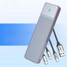 JEYI M.2 SSD Enclosure NVMe SATA Dual Protocols SSD Case USB 3.2 10Gbps PCIe Adapter External Enclosure Supports M and B&M Keys