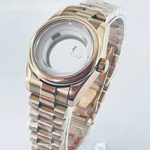 BURRYJAZZ 31mm NH05 NH06 Watch Case Rose Gold Stainless Steel Case With Sapphire Crysta Waterproof