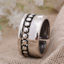 Vintage Simple Little Ball Thai Silver Female Open Party Rings For Women Hand Jewellery Accessories No Fade