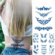 Juice Lasting Ink Tattoos Body Art Waterproof Temporary Tattoo Sticker Sexy Waist Totem Tatoo Arm Fake Wings Butterfly Tatto