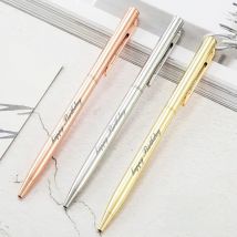 New Metal Ballpoint Pen Rose Gold Pen Custom Logo Advertising Ballpoint Pen  Lettering Engraved Name School&office Supplies