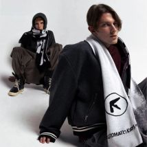 Punk Aphex Twin Scarf KnittingHip Hop Men's Streetwear Harajuku Goth Shawl Scarves Y2k Vintage Warm Unisex Accessories Korean BF