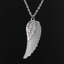 New Fashion Angel Wings Pendants Round Cross Chain Short Long Mens Womens Silver Color Necklace Jewelry Gift