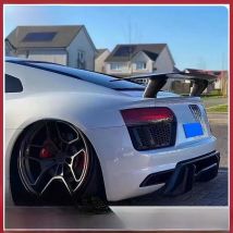 For New R8 Real Carbon Fiber Car Rear Wing Trunk Lip Spoilers For Audi R8 V8 V10 Coupe 2015 2016 2017 2018-2021 Sport GT Spoiler