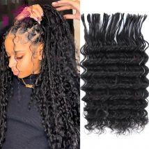 Pre-Divided Deep Wave Bulk Human Hair For Braiding Easy Split Double Drawn Hair Extensions For Boho Braids Curly Human Hair