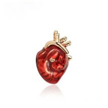 BUCOME Red Enamel Vivid Heart Brooches Women Sweater Hospital Clinic Professional Uniform Doctor Brooch Badge Pins