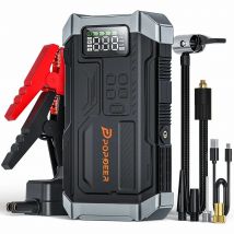 POPDEER PD-JA3 5000A 4-in-1-Starthilfe, 150 PSI Luftkompressor, 12 V QC 3.0 Powerbank mit LCD-Display, 10 l Gas/8 l Diesel